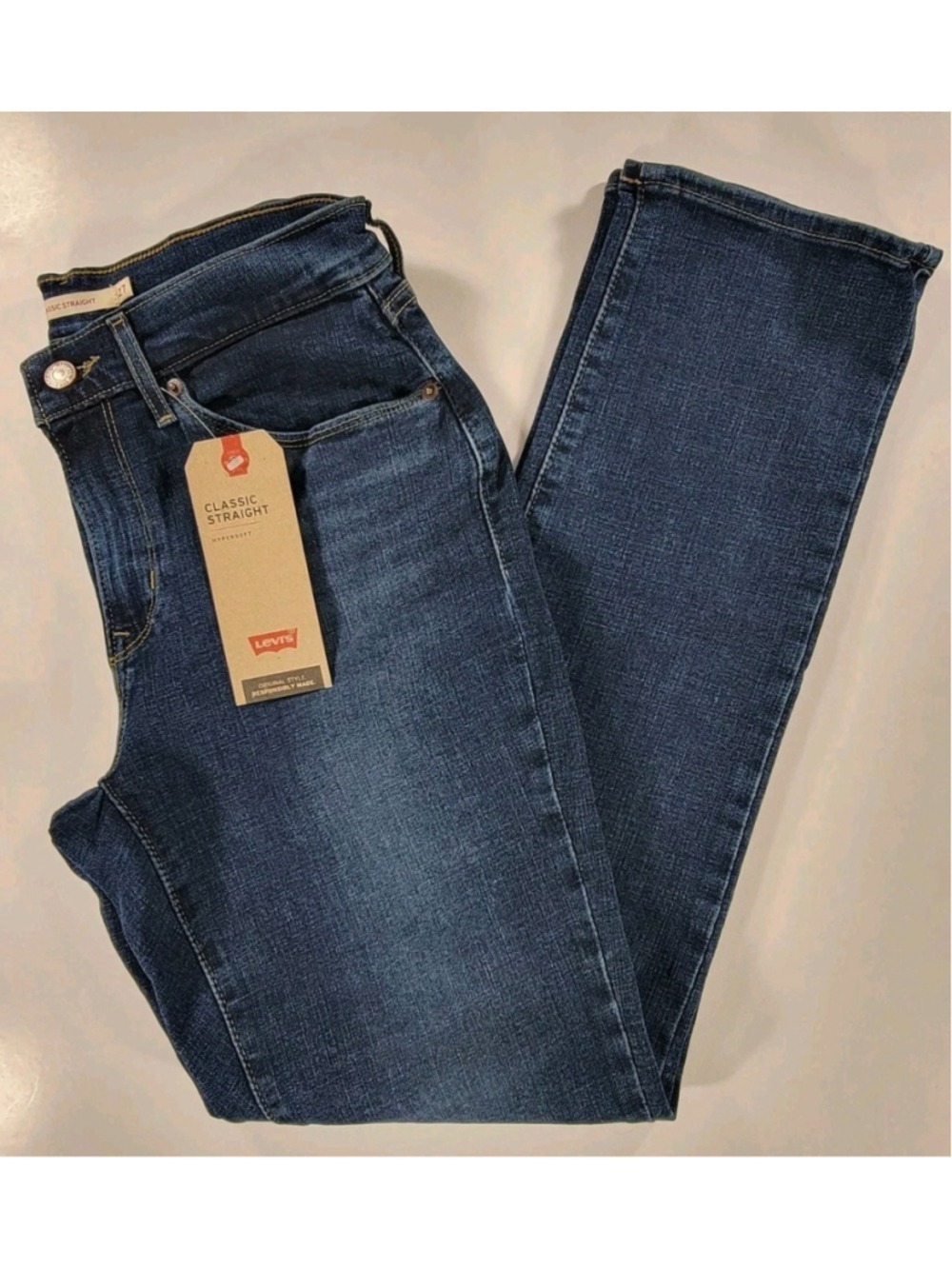 NEW Levi's Women's Classic Straight Hypersoft Blue Jeans Mid Rise 4 Medium 27x30